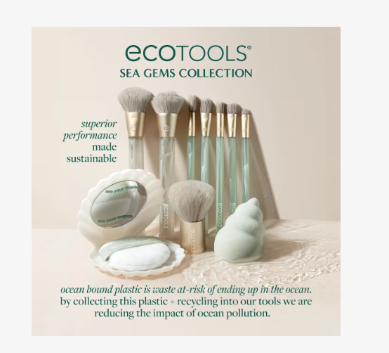 ECOTOOLS SEA GEMS FACE SET 3 FACE BRUSHES + SPONGE SET