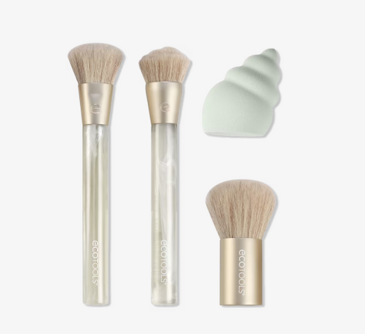 ECOTOOLS SEA GEMS FACE SET 3 FACE BRUSHES + SPONGE SET